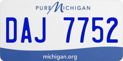 MI license plate DAJ7752