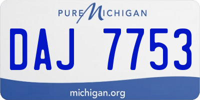 MI license plate DAJ7753