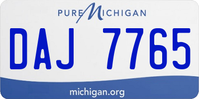 MI license plate DAJ7765
