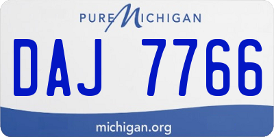 MI license plate DAJ7766
