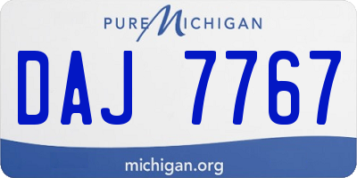 MI license plate DAJ7767