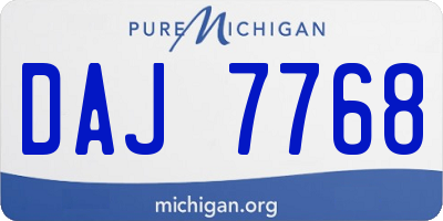 MI license plate DAJ7768