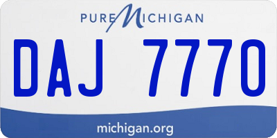 MI license plate DAJ7770