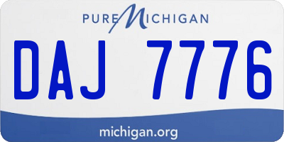 MI license plate DAJ7776