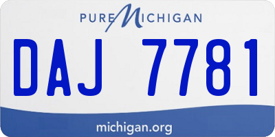 MI license plate DAJ7781