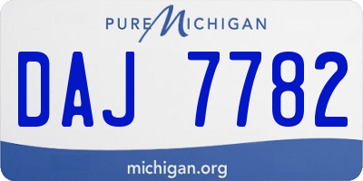 MI license plate DAJ7782
