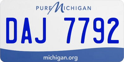 MI license plate DAJ7792