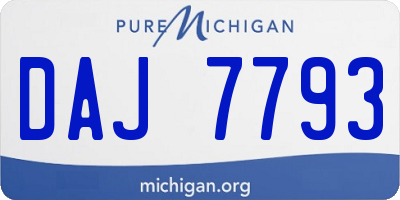 MI license plate DAJ7793