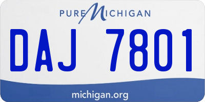 MI license plate DAJ7801
