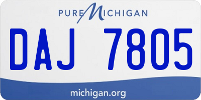 MI license plate DAJ7805