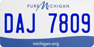 MI license plate DAJ7809