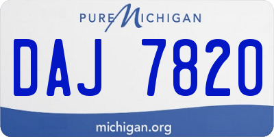 MI license plate DAJ7820