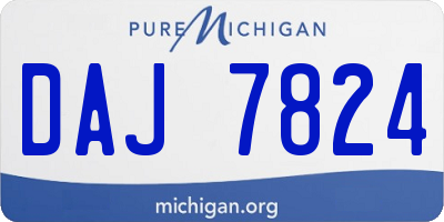 MI license plate DAJ7824