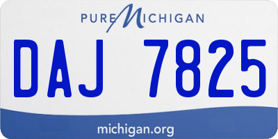 MI license plate DAJ7825