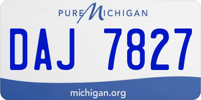 MI license plate DAJ7827