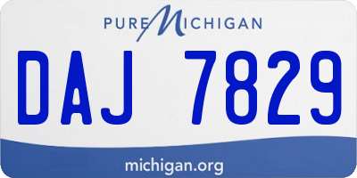 MI license plate DAJ7829