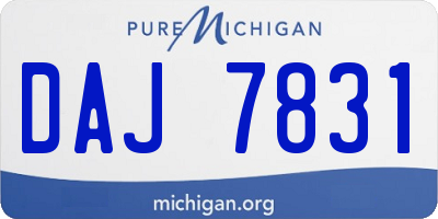 MI license plate DAJ7831