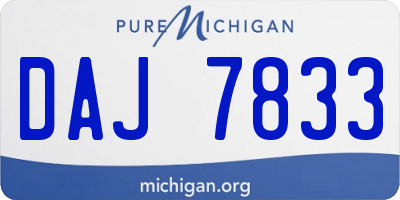 MI license plate DAJ7833