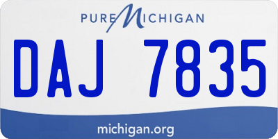 MI license plate DAJ7835