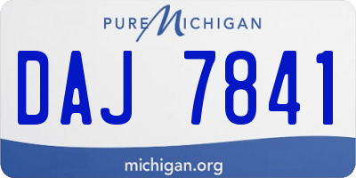 MI license plate DAJ7841