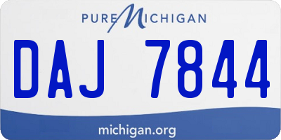 MI license plate DAJ7844