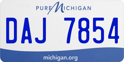 MI license plate DAJ7854
