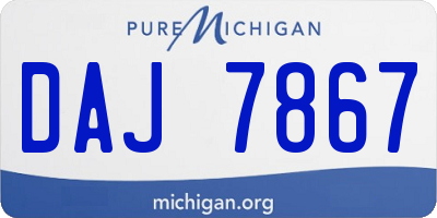 MI license plate DAJ7867