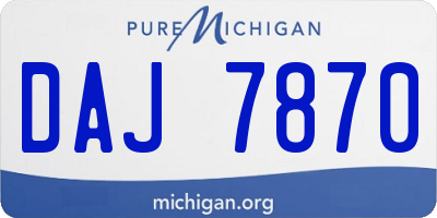 MI license plate DAJ7870