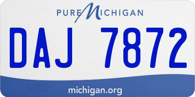 MI license plate DAJ7872