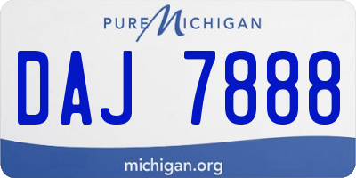 MI license plate DAJ7888