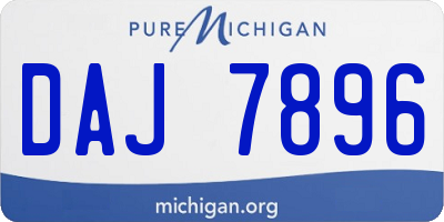 MI license plate DAJ7896