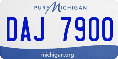 MI license plate DAJ7900