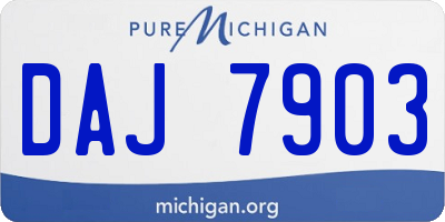 MI license plate DAJ7903