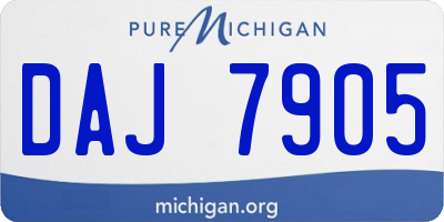 MI license plate DAJ7905