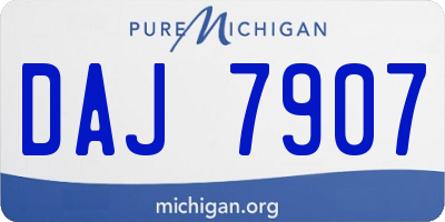 MI license plate DAJ7907