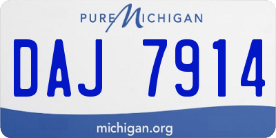 MI license plate DAJ7914