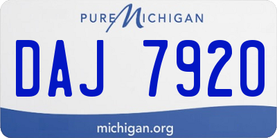 MI license plate DAJ7920