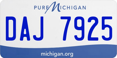 MI license plate DAJ7925