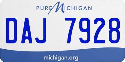 MI license plate DAJ7928