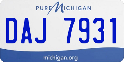 MI license plate DAJ7931