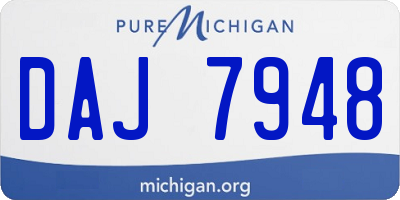 MI license plate DAJ7948
