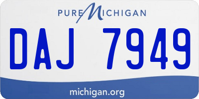 MI license plate DAJ7949