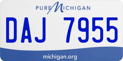 MI license plate DAJ7955