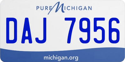 MI license plate DAJ7956