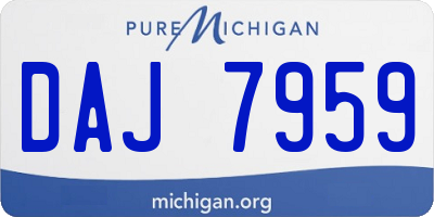 MI license plate DAJ7959