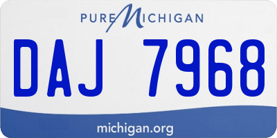 MI license plate DAJ7968