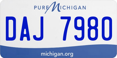 MI license plate DAJ7980