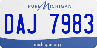 MI license plate DAJ7983