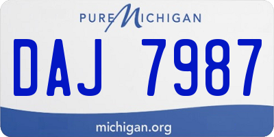 MI license plate DAJ7987