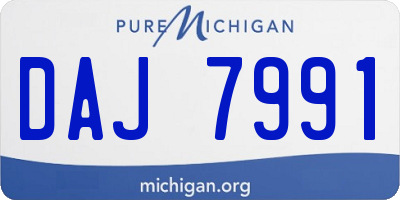 MI license plate DAJ7991
